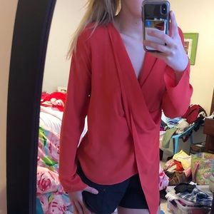 Orange chiffon blouse